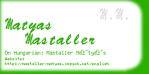 matyas mastaller business card